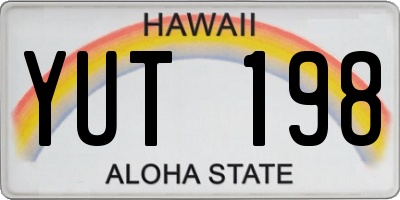 HI license plate YUT198
