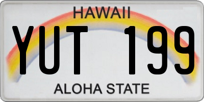 HI license plate YUT199