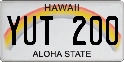 HI license plate YUT200