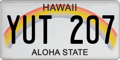 HI license plate YUT207