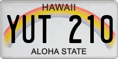 HI license plate YUT210