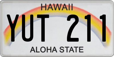 HI license plate YUT211