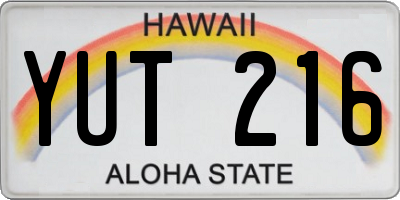 HI license plate YUT216