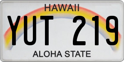 HI license plate YUT219