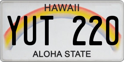 HI license plate YUT220
