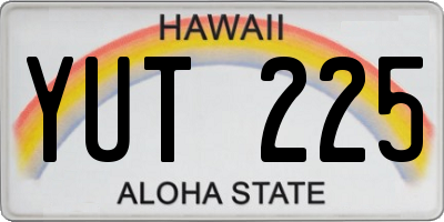 HI license plate YUT225