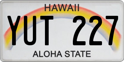 HI license plate YUT227