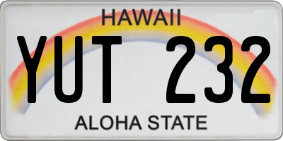HI license plate YUT232