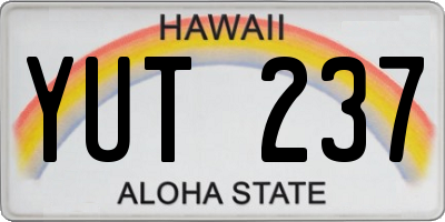 HI license plate YUT237