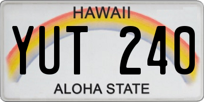 HI license plate YUT240
