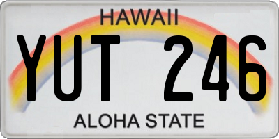 HI license plate YUT246