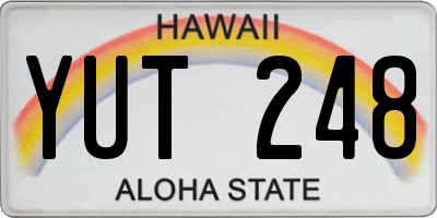 HI license plate YUT248