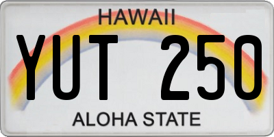 HI license plate YUT250