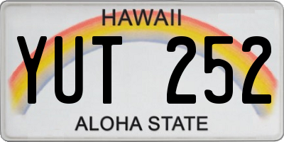 HI license plate YUT252