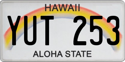 HI license plate YUT253