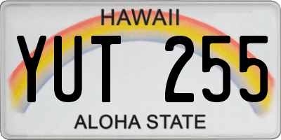 HI license plate YUT255