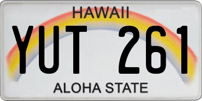 HI license plate YUT261
