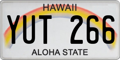 HI license plate YUT266