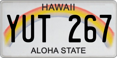 HI license plate YUT267