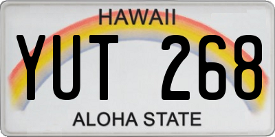 HI license plate YUT268