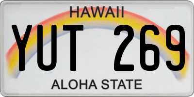 HI license plate YUT269