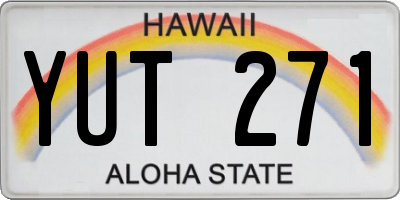 HI license plate YUT271