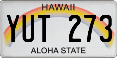 HI license plate YUT273