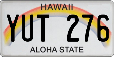 HI license plate YUT276