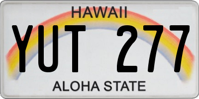 HI license plate YUT277