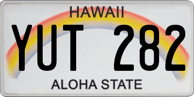 HI license plate YUT282