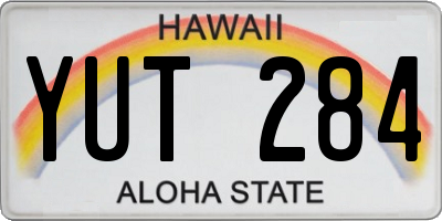 HI license plate YUT284