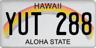 HI license plate YUT288