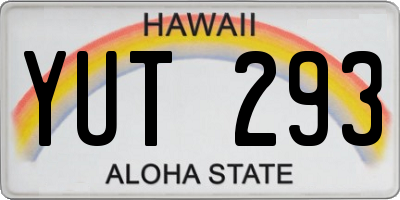 HI license plate YUT293