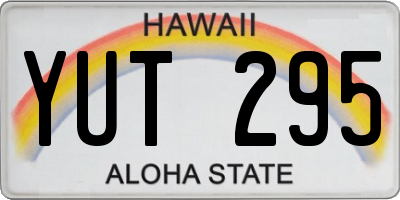 HI license plate YUT295