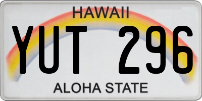 HI license plate YUT296