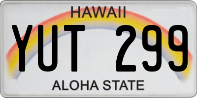 HI license plate YUT299