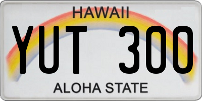 HI license plate YUT300