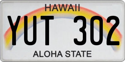 HI license plate YUT302