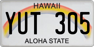 HI license plate YUT305