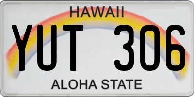 HI license plate YUT306