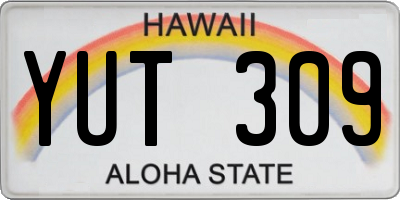 HI license plate YUT309