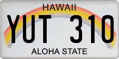 HI license plate YUT310