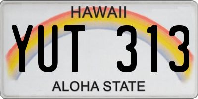 HI license plate YUT313