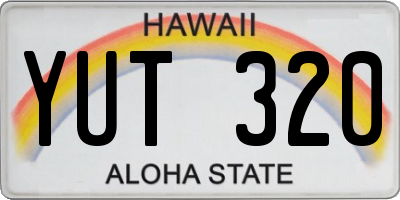 HI license plate YUT320