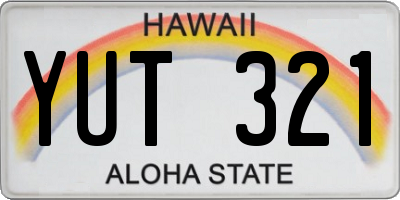 HI license plate YUT321