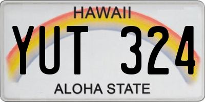 HI license plate YUT324