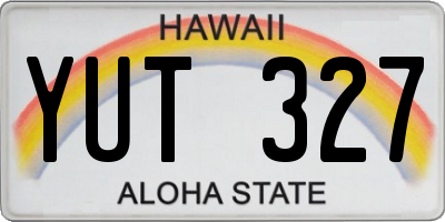 HI license plate YUT327