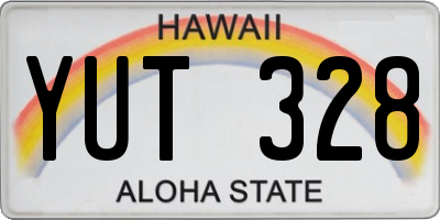 HI license plate YUT328