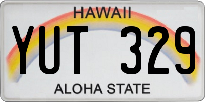 HI license plate YUT329