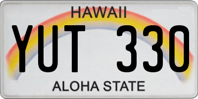 HI license plate YUT330